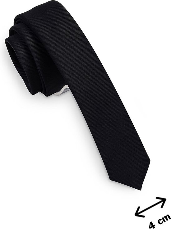 Cravate Sorprese - Zwart - Unie - Étroite - 4 cm - Cravattes pour hommes
