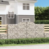 The Living Store Schanskorf 300x30x140/160 cm - Geluidsisolerende tuinbarrière met gegalvaniseerd ijzeren constructie