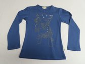T-Shirt met lange mouw - Meisje - Blauw - Hond - 6 jaar 116