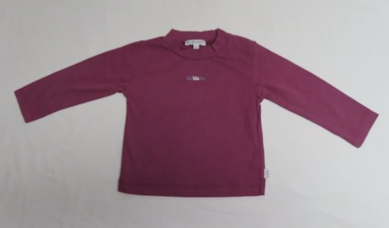 T-Shirt - Lange mouw - Meisje -Aubergine - Effen - 1 jaar 80