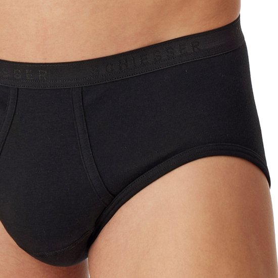 Schiesser Lot de 4 slips de sport pour hommes avec ouverture Original Classics à côtes fines