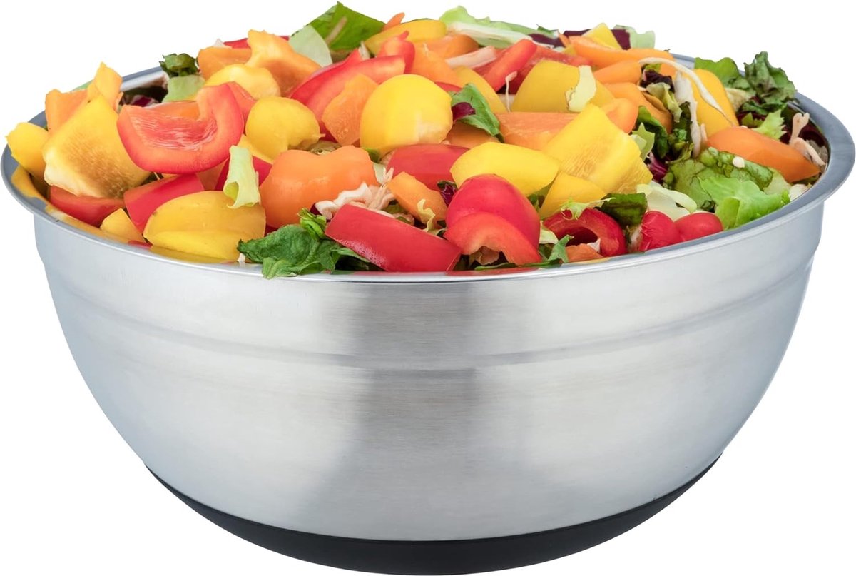 Stainless Steel Bowl 4 Litre with Non-Slip Silicone Base for Outdoor Use