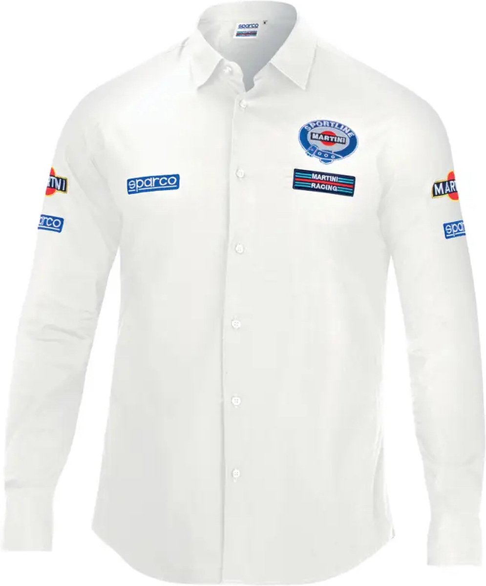 Sparco Martini Racing Overhemd - Wit - Overhemd maat 2XL
