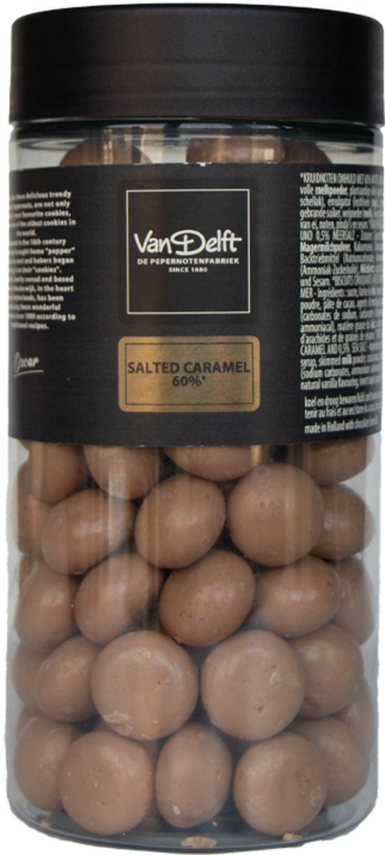 Van Delft - Karamel Zeezout Kruidnoten- 225gr - pot - Sinterklaas geschenk - Pepernoten cadeau