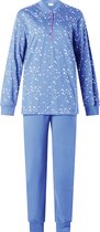 Lunatex dames pyjama dikke tricot - Snow dots - L - Blauw