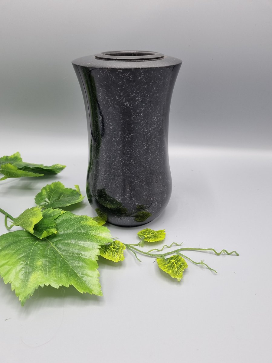 Vaas - Graniet - Zweeds Zwart - Klein - Grafdecoratie - Grafvaas