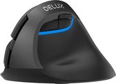 Delux M618M - RGB Ergonomische Muis – Draadloos (2.4ghz + Bluetooth) – Op Batterijen – Stille muis – Iron Gray - Anti-RSI muis - 4000 DPI - Rechtshandig