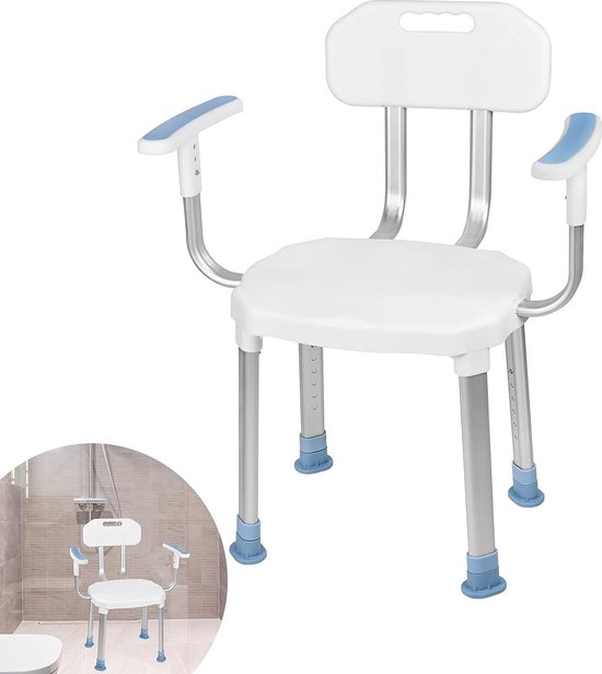Douchekruk, douchestoel, in hoogte verstelbaar, antislip, met