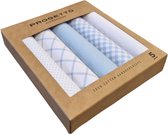 Zakdoeken - heren - meerkleurig - lichtblauw - cadeauverpakking