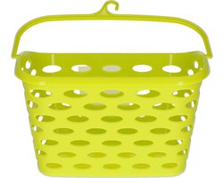 Plasticforte Wasknijpers ophang mandje aan haak - 26 x 15 x 21 cm - groen - kunststof