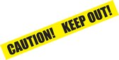 Markeerlint/afzetlint - Caution! Keep out! - 6m - geel/zwart - kunststof