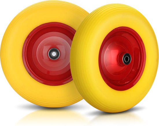 Roue De Brouette 8x1.75 Pouces - Pneu Plein En Caoutchouc - Increvable - Silencieuse - Charge 60 Kg