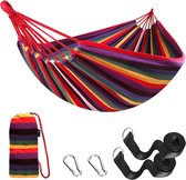 Hamac Plein air en Katoen Tissu confortable avec sangles de suspension respectueuses des arbres, hamac portable robuste avec sac de voyage pour jardin, intérieur, balcon, terrasse, camping