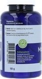 Achterkant van de pot Vitakruid Magnesium 150 Bisglycinaat (181g) met gebruiksaanwijzing.