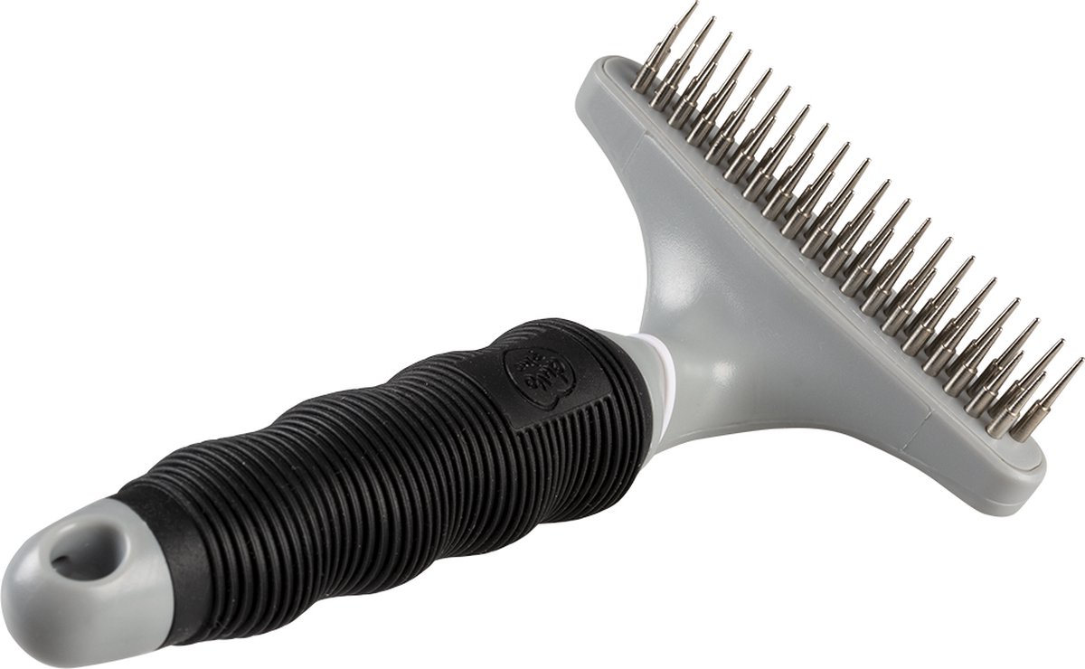 Duvoplus – Dierenborstel – Hond – Anti-klit Hark 37 Pins Zwart/grijs – 1st Duvoplus – Dierenborstel – Hond – Anti-klit Hark 37 Pins Zwart/grijs – 1st