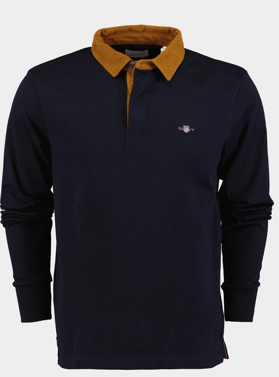 Gant Polo lange mouw Blauw Corduroy Collar Heavy Rugger 2005123 433 bol