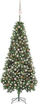 The Living Store Kerstboom Groen 210 cm - Levensecht - LED Verlicht - Inclusief Standaard - Decoratie