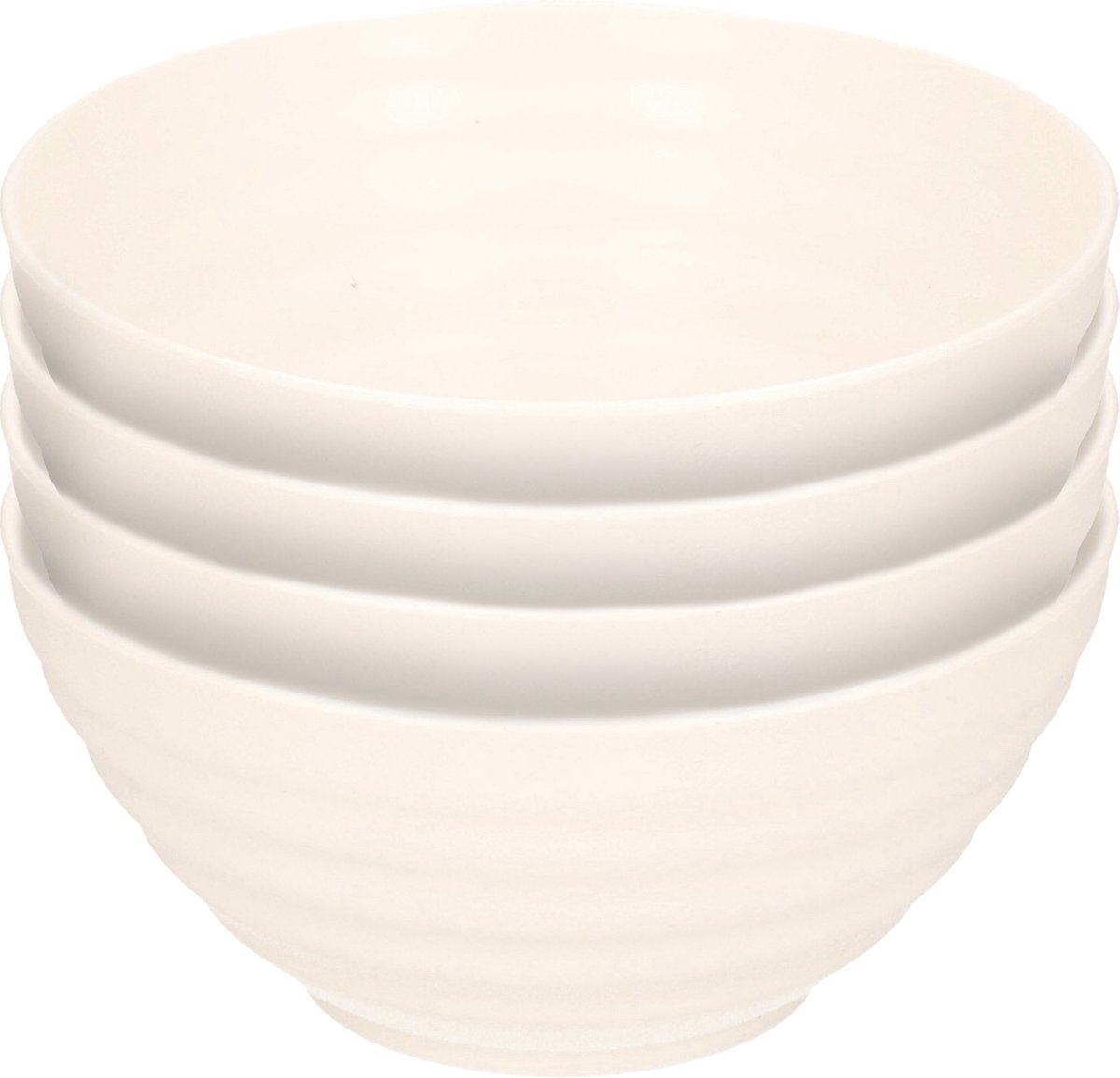 Plasticforte Schaaltjes - 4x - ivoor wit - kunststof - 14 x 6.5 cm - kommen
