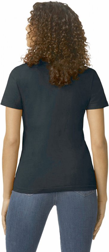 T-shirt Dames XL Gildan Ronde hals Korte mouw Pitch Black 100% Katoen