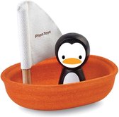 PlanToys Houten Speelgoed Zeilboot-Pinguïn
