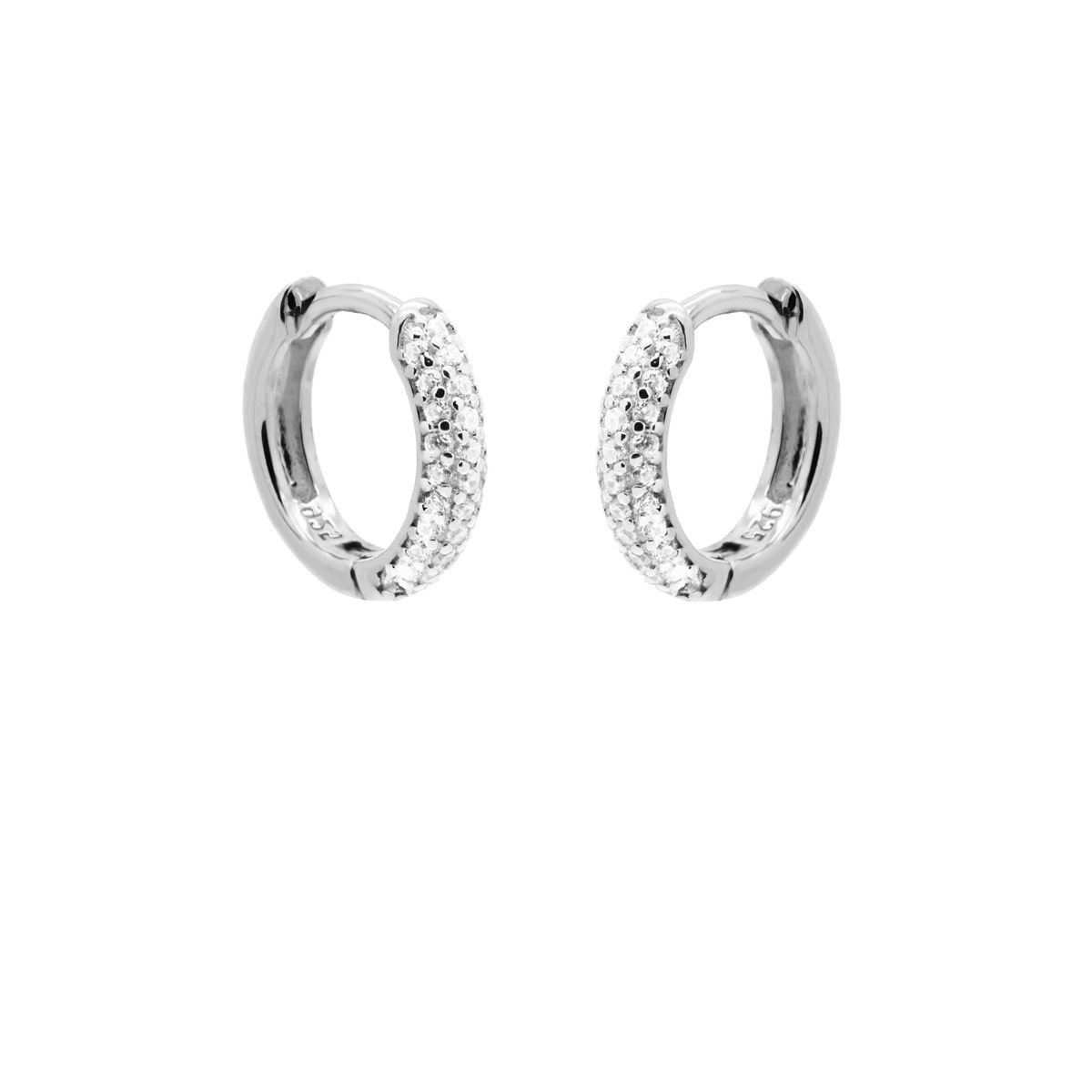 Karma Oorringen strass dik Zilver