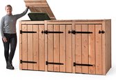 Containerombouw Eva - Kliko Ombouw Driedubbel - Containerberging - Containers kast - Container berging voor 3 kliko's - Wood Selections