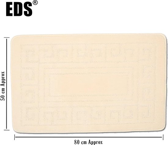 EDS - Anti-slip badmat in Griekse stijl - Set van 2 badmatten - Inclusief 1 badmat (50 × 80 cm) en 1 toiletmat (50 × 40 cm) - Roze