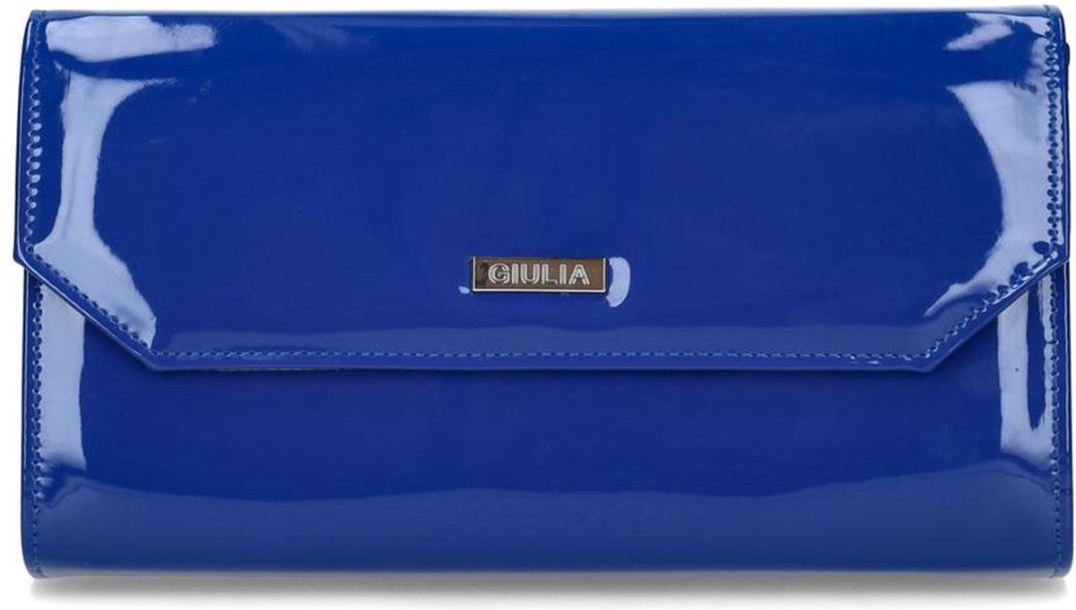 Giulia clutch handbag handtas galatasje - kobalt blauw lak