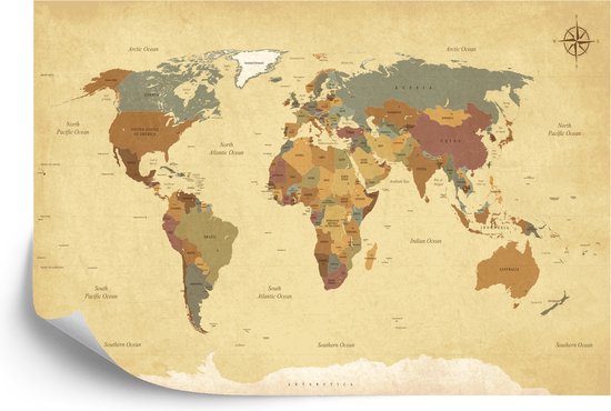 Papier peint photo Wereldkaart - Papier peint non tissé - 400 x 280 cm