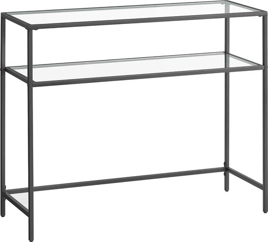 Dmora Consoletafel met twee laden, 88 x 99 x 36 cm, uittrekbaar tot 66
