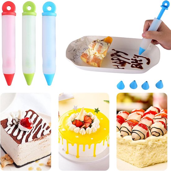 Seringue de cuisson au chocolat Gâteau Pâtisserie Crème Silicone Décoration  Stylo d’écriture