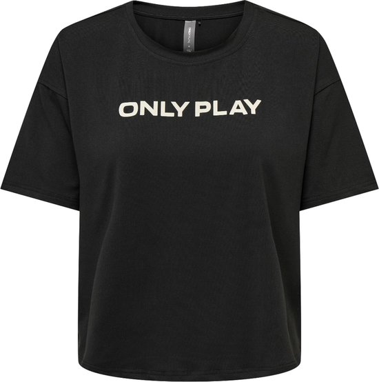Only Play Font Logo Dames Training Shirt 15304595-black - Kleur Zwart