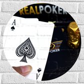 Muursticker Cirkel - Azen uit Kaartspel bij Pokeren - 50x50 cm Foto op Muursticker