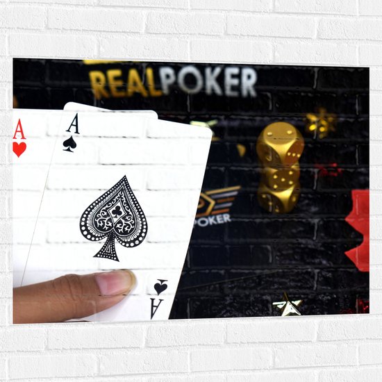 Muursticker - Azen uit Kaartspel bij Pokeren - 100x75 cm Foto op Muursticker