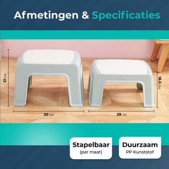 3 Treden Kinderopstapkruk - Antislip Badkruk En Keukenhulp Voor Kinderen 2-6 Jaar