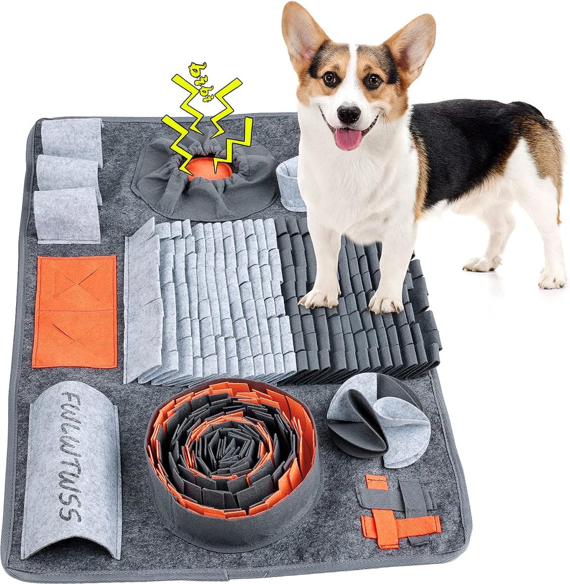 Bol.com Snuffeltapijt voor honden, intelligent speelgoed voor honden, snuffeltapijt met 10 trainingselementen en 3 moeilijkheids... aanbieding