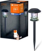 LEDVANCE SMART+ Outdoor Bluetooth tuinspies op zonne-energie, met instelbaar wit licht (3000 K-6500 K) + kleurlicht, zonder stroom te gebruiken, tot acht uur brandduur, beschermingsklasse IP44, zwart