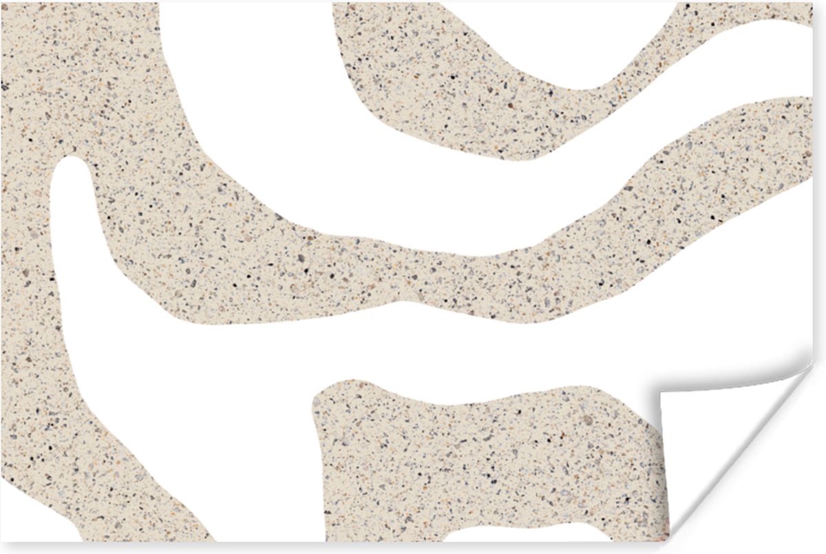 Poster Abstract - Terrazzo - Design - Beige - 60x40 cm