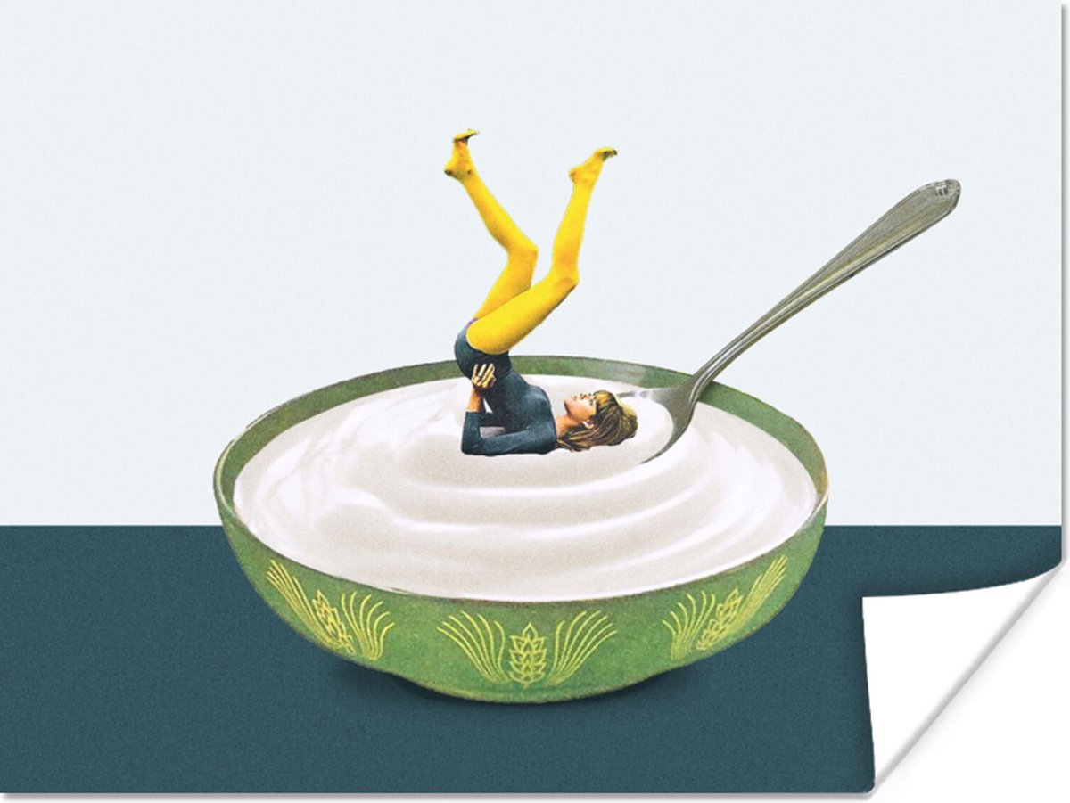Poster Yoghurt - Yoga - Retro - 40x30 cm