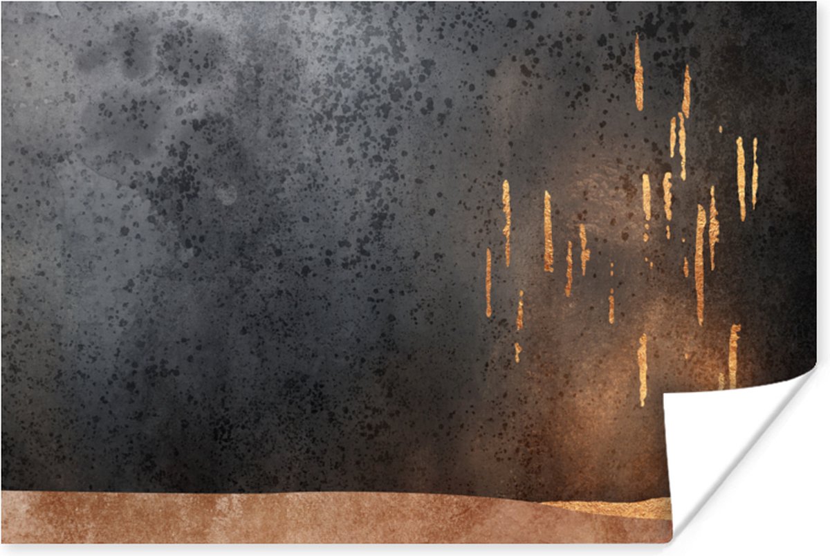 Poster Abstract - Goud - Design - 60x40 cm