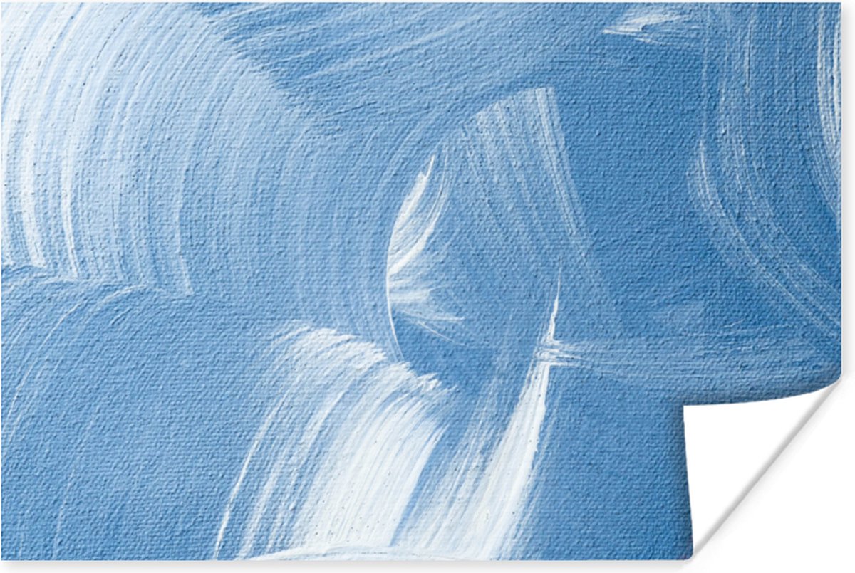 Poster Acrylverf - Blauw - Design - 60x40 cm