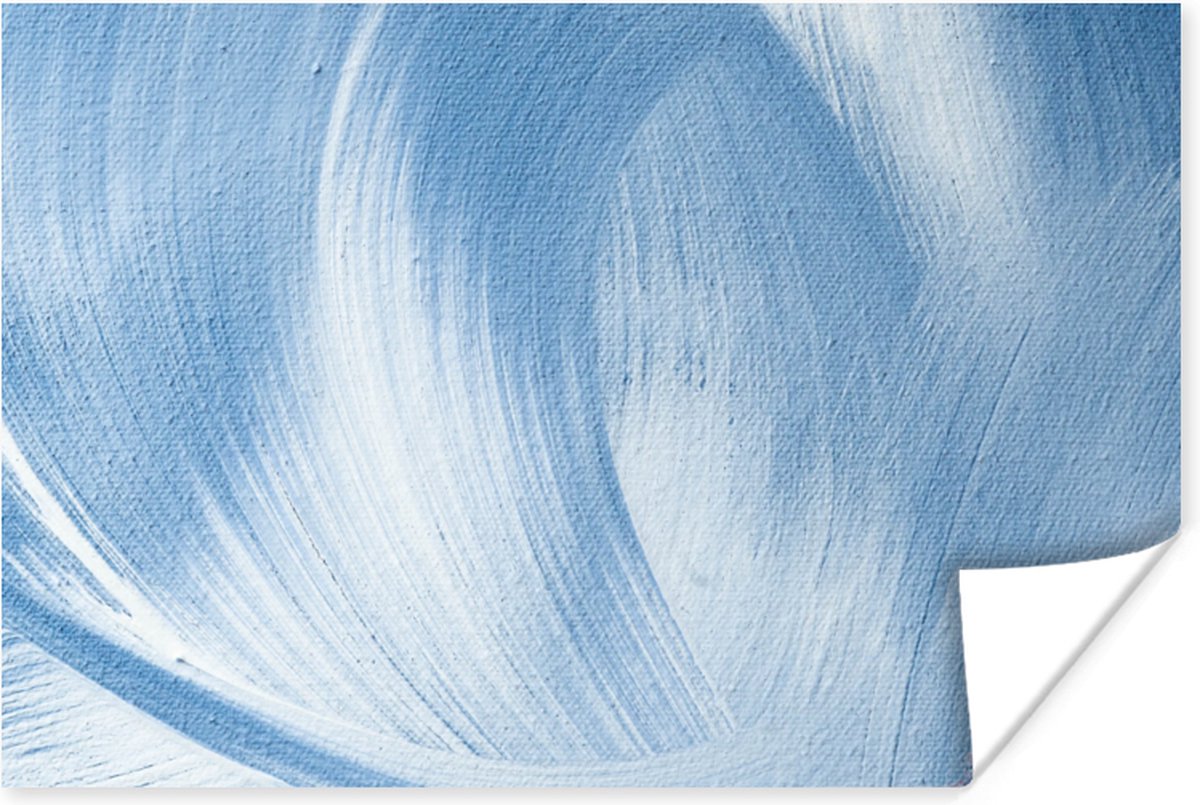 Poster Blauw - Acrylverf - Design - 60x40 cm