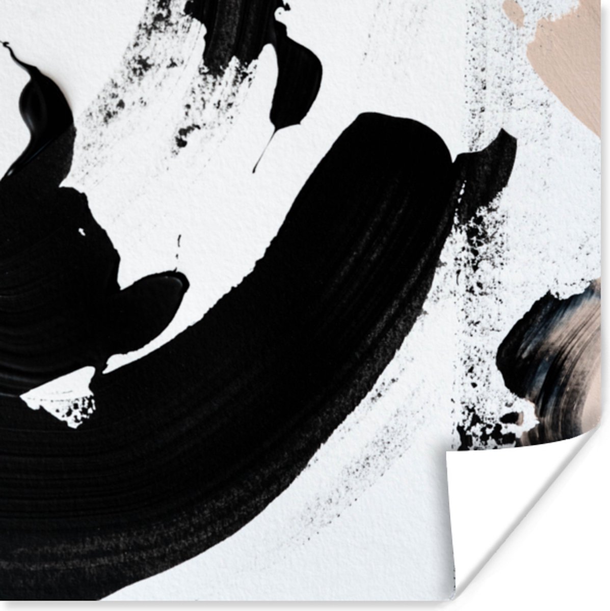 Poster Zwart - Abstract - Design - 30x30 cm