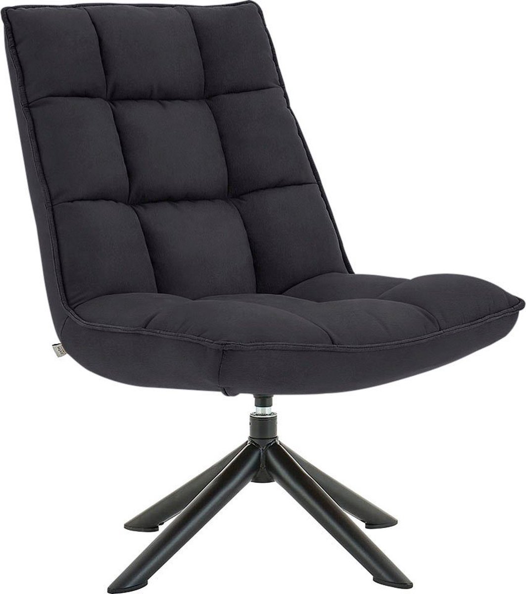 Notio Living Nelly-Loungestoel in Antraciet Microfiber Grijs