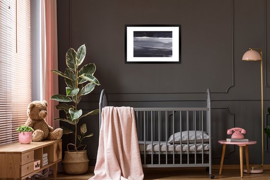 Cadre photo avec affiche - Peinture - Abstrait - Zwart - 60x40 cm - Cadre pour affiche