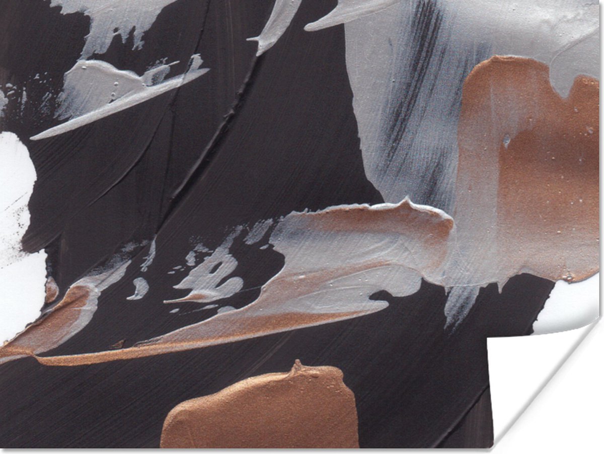 Poster Abstract - Verf - Goud - 120x90 cm