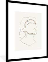 Fotolijst incl. Poster - Vrouwen - Line art - Minimalisme - 60x80 cm - Posterlijst