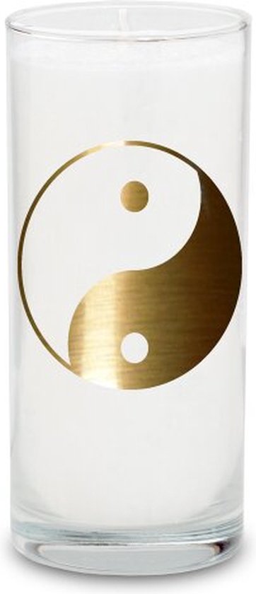 Magische Kaars Yin Yang, 30348YY, Wit, Ø ca. 6 cm, H ca. 14 cm