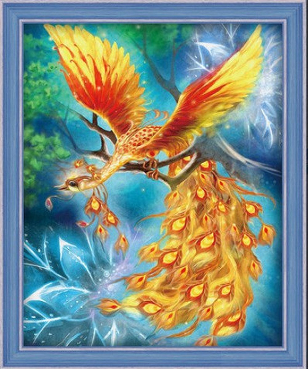 Diamond Painting Firebird / Vuurvogels 40x50 cm vierkane steentjes