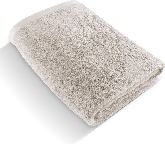 Luxe saunahanddoek 80 x 200 cm (zandgrijs) – grote, zachte en absorberende saunahanddoek in de beste kwaliteit – 100% natuurlijk katoen